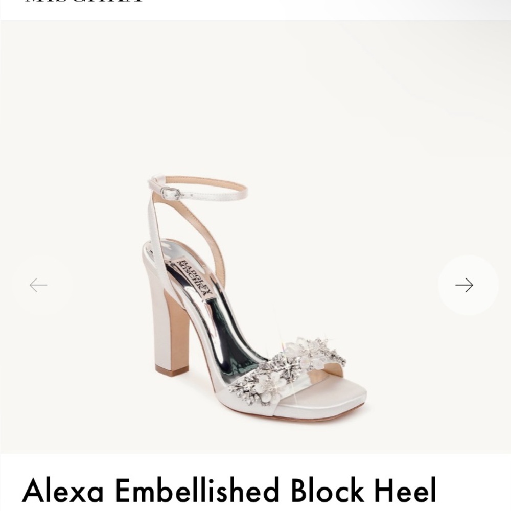 Badgley Mischka White Embellished Sandals